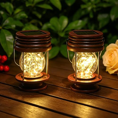 Solar Lanterns Outdoor Patio Decor, 20 LED Hanging Solar Fairy