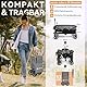 HIKENTURE Bollerwagen Faltbar 135L, Faltbarer Bollerwagen 150KG Belastbar, Transportwagen Klappbar mit Bremen, Klappbarer Handwagen für Camping Strand, Faltbollerwagen Einkaufstrolley Schwarzgrau