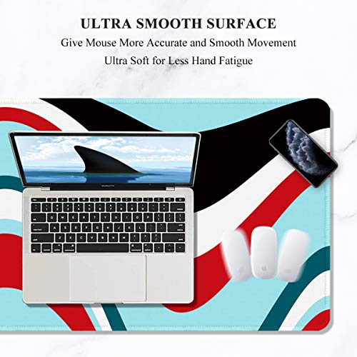 Image of Auhoahsil Large Mouse Pad, Full Desk XXL Extended Gaming Mouse Pad 35 inch X 15 inch, Waterproof Desk Mat w /Stitched Edge, Non-Slip Laptop Computer Keyboard Mousepad for Office & Home, Colorful Marble Design