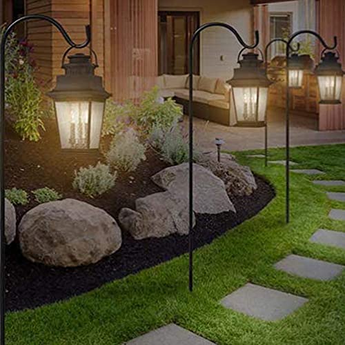 XVZ Shepherds Hook 4-pack verstelbare Shepherd Hook, 120 cm supersterke metalen tuinhaken voor het ophangen van vogelhuisjes, bloempotten, lantaarns, bruiloftsdecoratie, zwart - Image 6