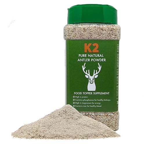 Deer Antler Powder for Dogs - Natural Supplement Food Topper Rich in Protein & Minerals 300g Tub