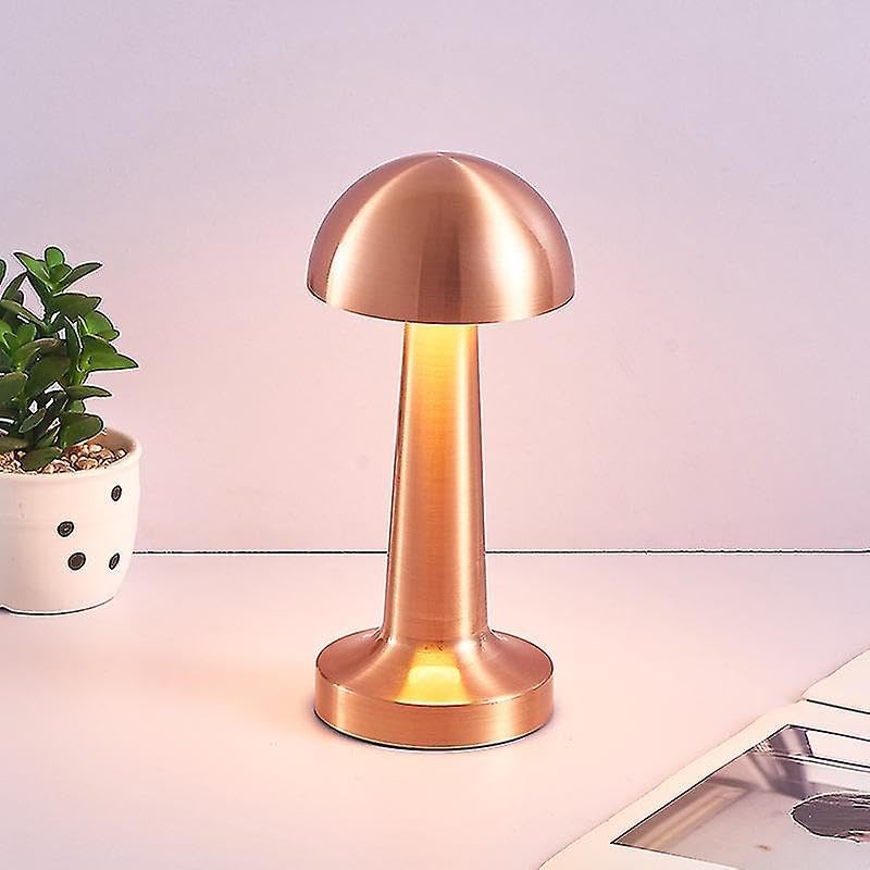 TechSphere Advances Mushroom (Touch Sensor) Table Lamp with 3 LED Changing Colors in a (Rose Gold) Finish Metalic Body-image-45