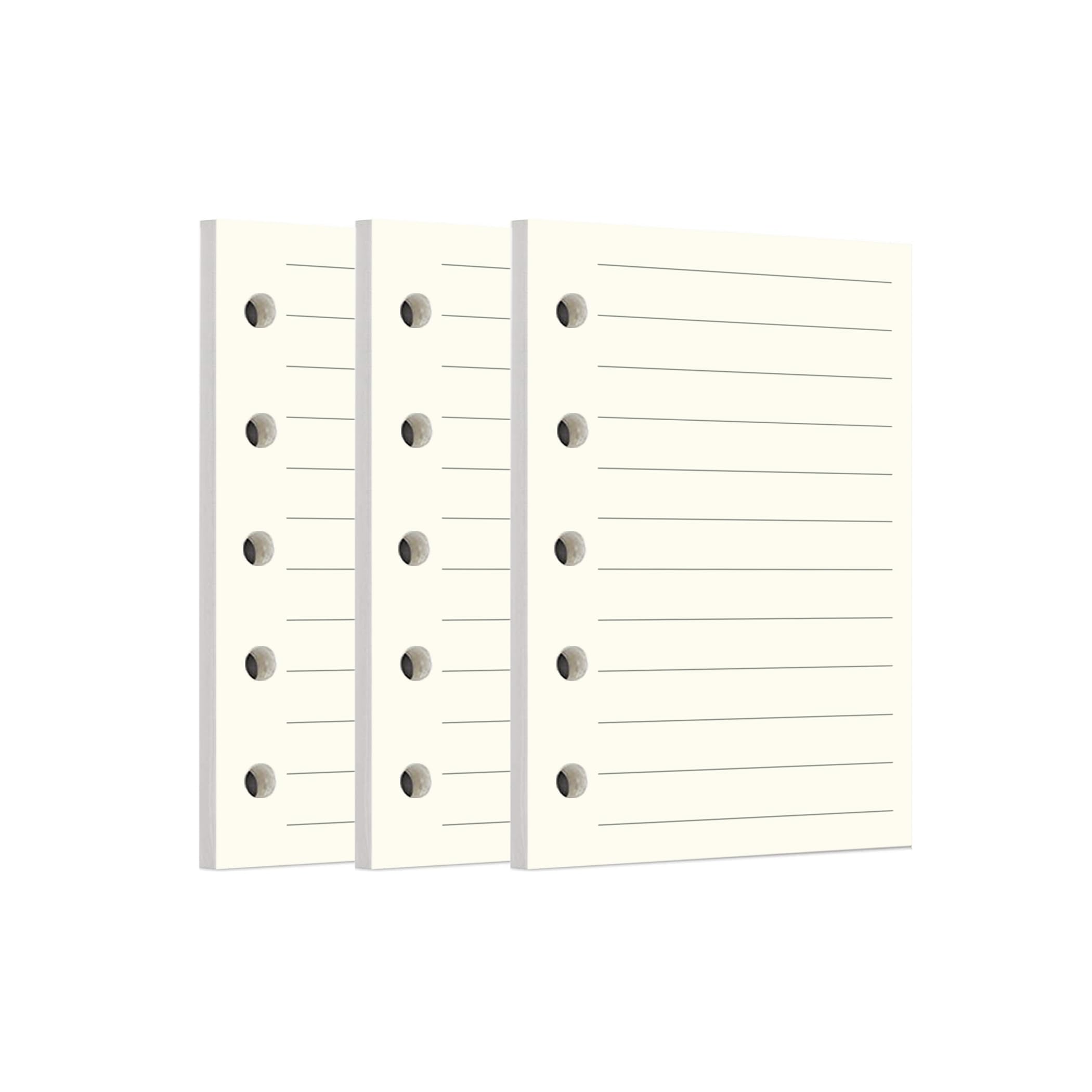 Zelten Loose Leaf Punched Paper Refills Paper for 6 Hole Binder Personal Organizer Diary Notebook Refillable Planner (Lined, A8/5 Hole)