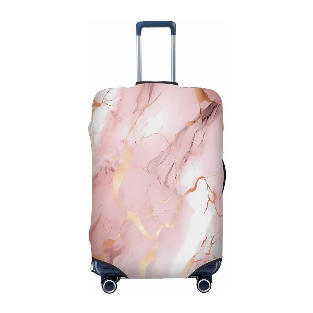DJYQBFA Pink Rose Gold Marble Print Stretchable Luggage Covers for Suitcase TSA Approved, Dust Proof and Scratch Resistant Travel Luggage Protector