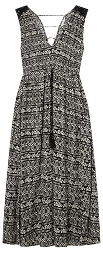Springfield Vestido Midi Crochet Hombros, Negro, 36 para Mujer