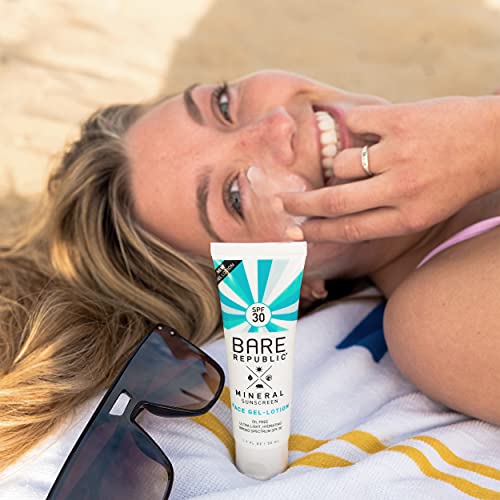 Bare Republic Mineral Gel Sunscreen Spf 30 Sunblock Face Lotion, Light And Hydrating Skin Care, 1.7 Fl Oz Each, 2 Pack #TOP5