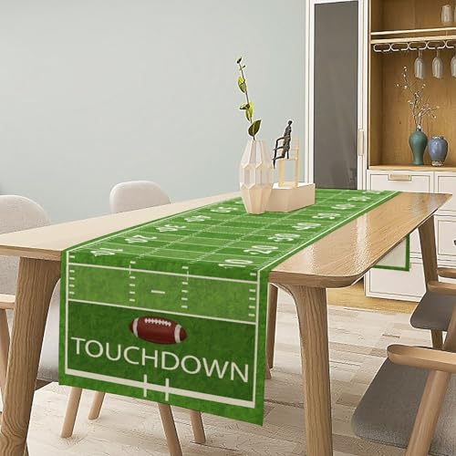 Image of Football Table Runner,Kids Rugby Party Decorations Fall Football Tablecloth Sport Themed for Indoor Home Decor Dining Room Kitchen Party Tabletop Decor 13 inchx36 inch