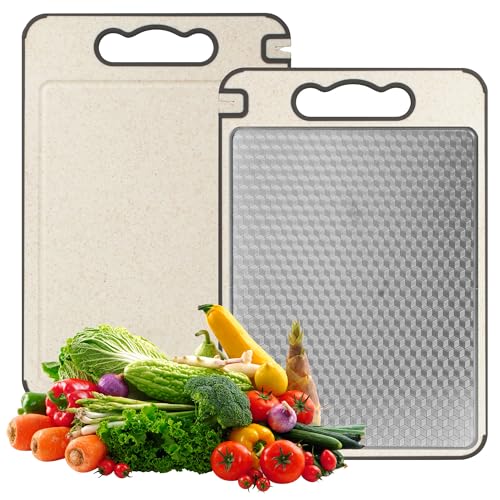 Tabla de Cortar, Doble Cara, Tablas de Cocina Prácticas, Tablas de Cortars Acero Inoxidable, Ideal para Carne, Pan, Verduras y Frutas, Tabla Cortar Cocina para Amasar