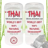 2-PACK Thai Crystal Deodorant Salt Stone - Clinically Tested, Dermatologist Approved - Natural Unsce