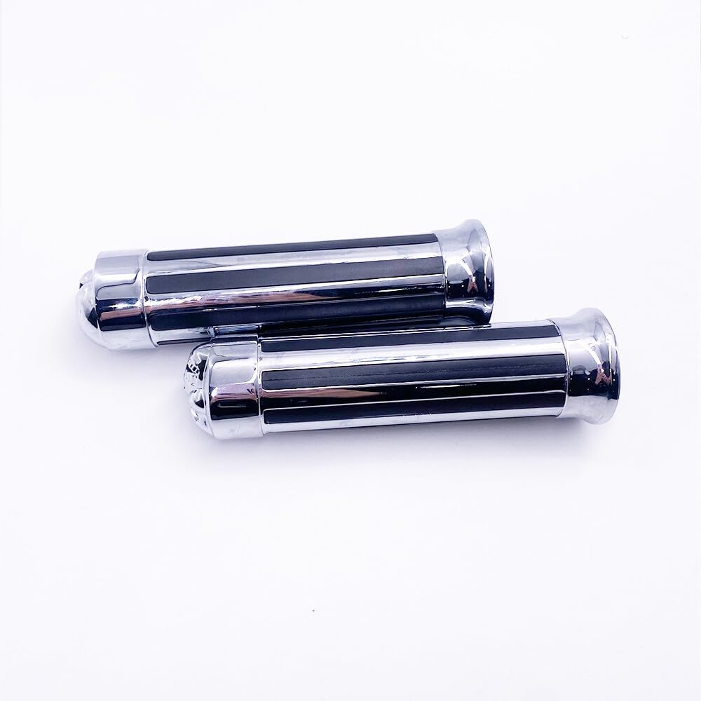 Motorcycle Hand Grips 1" Handlebar Universal for Harley Honda Yamaha Kawasaki Suzuki Victory Billet Aluminum Rubber Grip Set Custom Style Replacement Pair