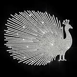 MAYJOYDIY Peacock Rhinestone Iron on Decal Shiny Feather Hotfix Transfer Sticker Animal Bird Heat Transfer Patch Bling Clothing Repair Applique for T-Shirt Hat Jacket Garment Bag DIY Decor