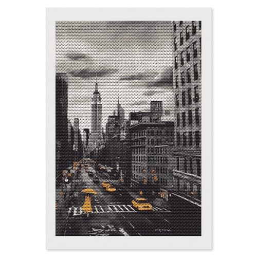 Peinture diamant 5D New York pour créer un tableau strass relaxant dans votre salon