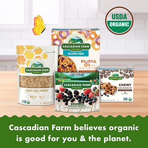 Image of Cascadian Farm Organic Granola, No Added Sugar, Blueberry Vanilla Cereal, Resealable Pouch, 11 oz (Pack of 5)