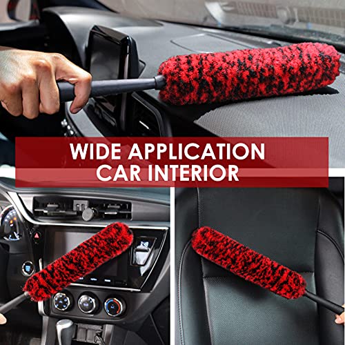 Car Wheel Rim Brush Metal Free Synthetic Woolies Wheel Cleaning Brushes Rim Tire Cleaner Brush for Engine Exhaust Pipe