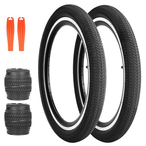 BALINGE 20 BMX Bike tire 2 Pack 20 x 2.125 20 Bike Tires 2 Pack Folding Replacement Tires Fits Most Kids Bikes,20 inch BMX Tires 2 pcs,20x2.125 Bicycle tire,Black - 2 Tires