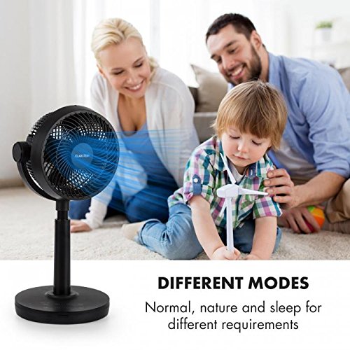 Klarstein Neo Stream • Table Fan • Adjustable • Air Circulator • Remote Control • 8 Modes • Oscillating • Portable • Strong and Quiet Operation • Black - Thumbnail 2