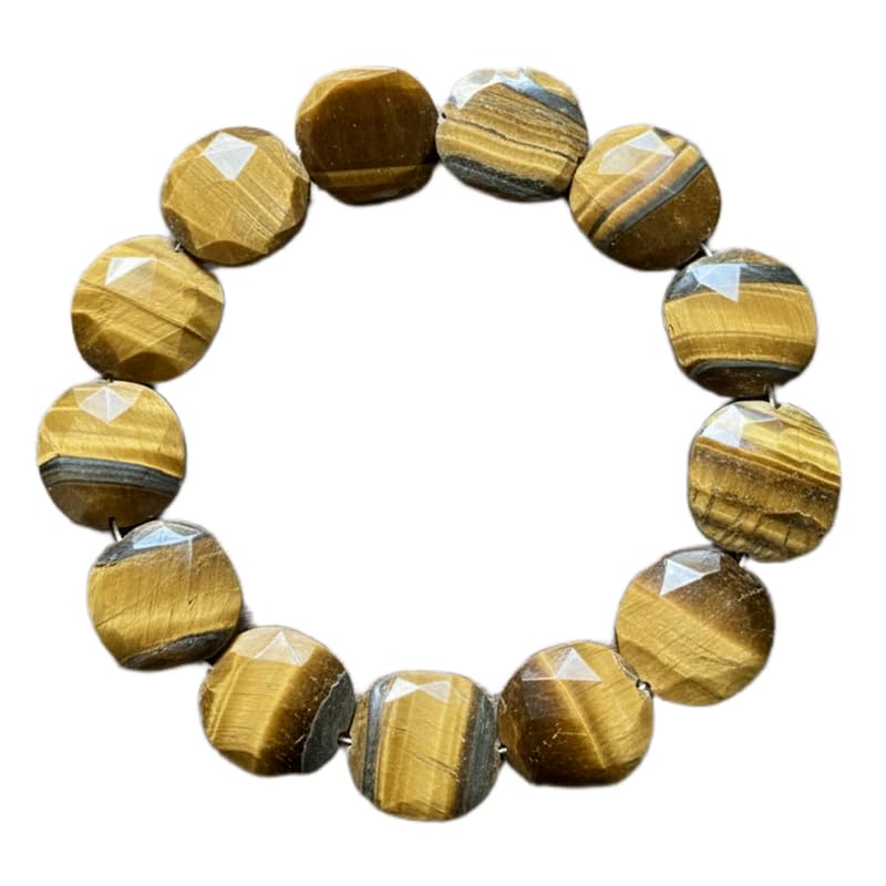 Bracelet en œil de tigre LKBEADS, pierres jaunes de taille pièce faites main