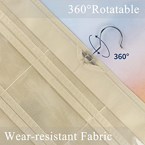 Wiftrey 2 Pack Hanging Jewelry Organizer With 80 Pockets ,Double Sided Closet Earring Storage For Necklace Bracelet With Hanger,Beige #TOP2