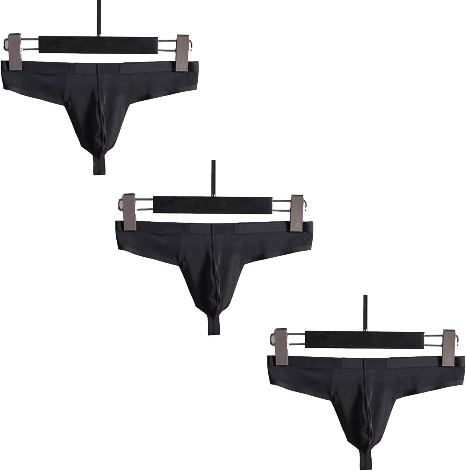 Faringoto Underwear Ultra-thin Ice Silk Men's Thong Transparent Low Waist Seamless