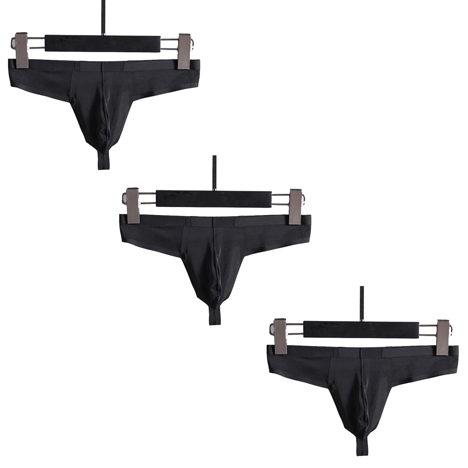 Faringoto Underwear Ultra-thin Ice Silk Men's Thong Transparent Low Waist Seamless