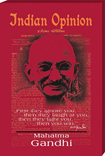 1art1 Mahatma Gandhi plakat druk artystyczny na płótnie Indian Opinion, First They Ignore You, czerwony obraz ścienny druk XXL na nocie | Obraz Obraz 120x80 cm