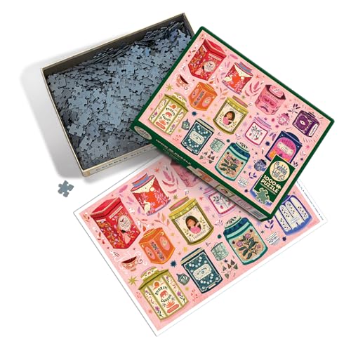 Cobble Hill 1000 Piece Puzzle - Tea Tin Treasures - Sample Poster Included by Cobble Hill Puzzle Company Ltd. - Used condition - Image 2