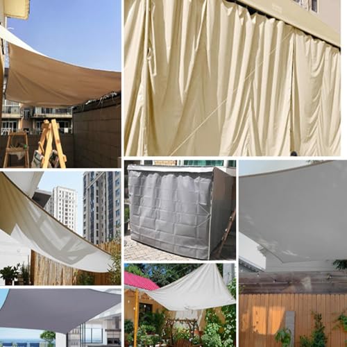 Toldo vela de poliéster 160GSM duradero impermeable y triangular para patios exteriores 4