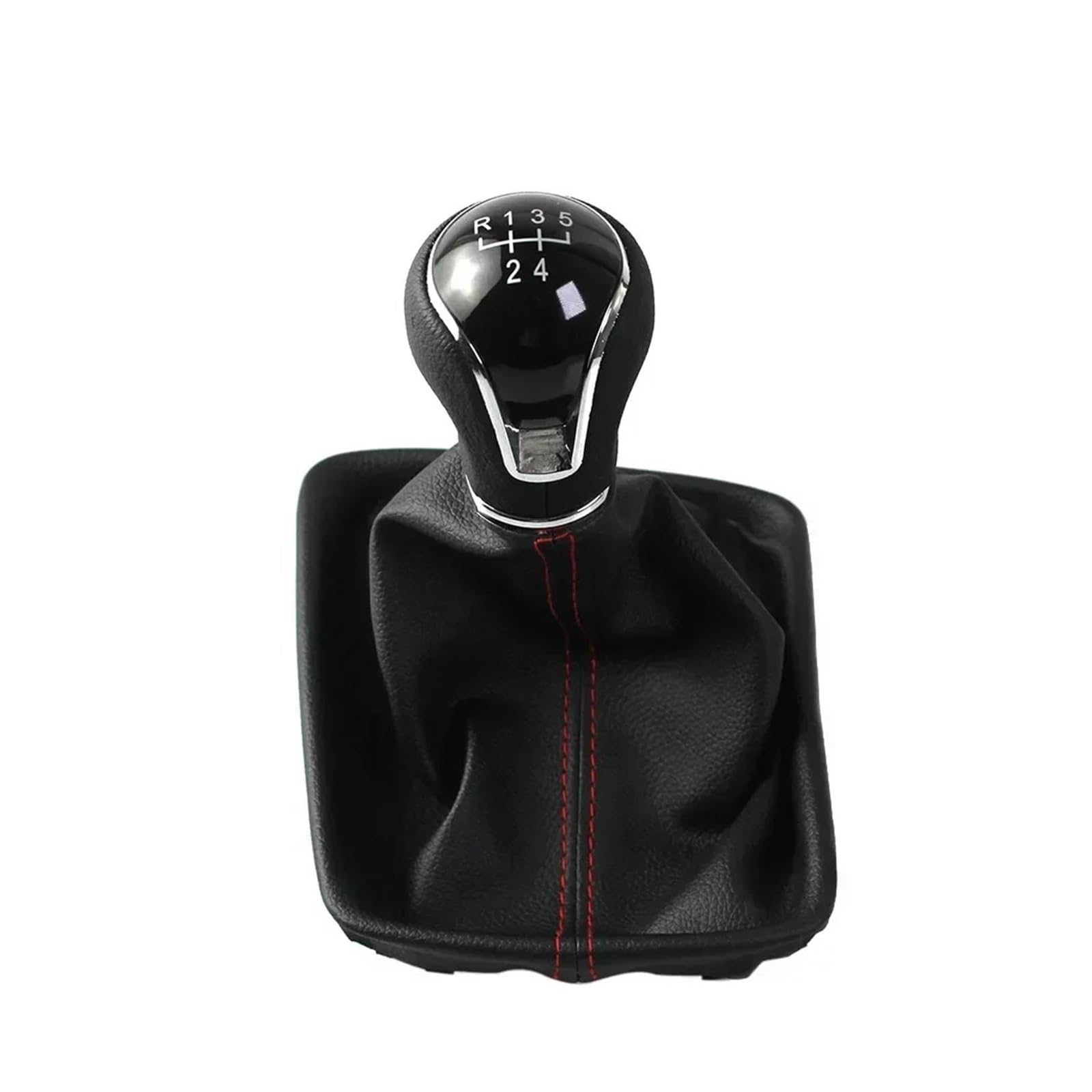 QMTVFSRH Car Gear Shift Knob Manual 5/6 Speed Gear Shift Knob PU Gaiter Boot LHD for Seat for Leon III MK3 5 Doors 2012-2020(5Speed Black Red)