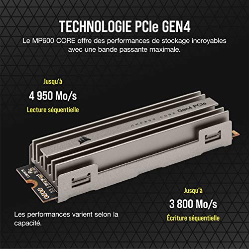 CORSAIR MP600 SSD interne .2 2280 PCIe 4.0 x4 NVMe AES 256 bits dissipateur de chaleur intégré - vue 8