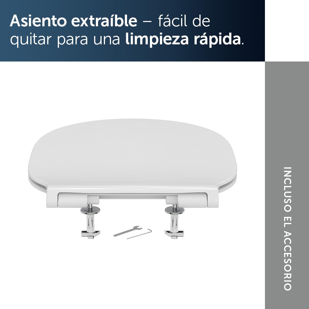 Ideal Standard E036601 Asiento de inodoro Original Connect Air con cierre suave, diseño sándwich, blanco