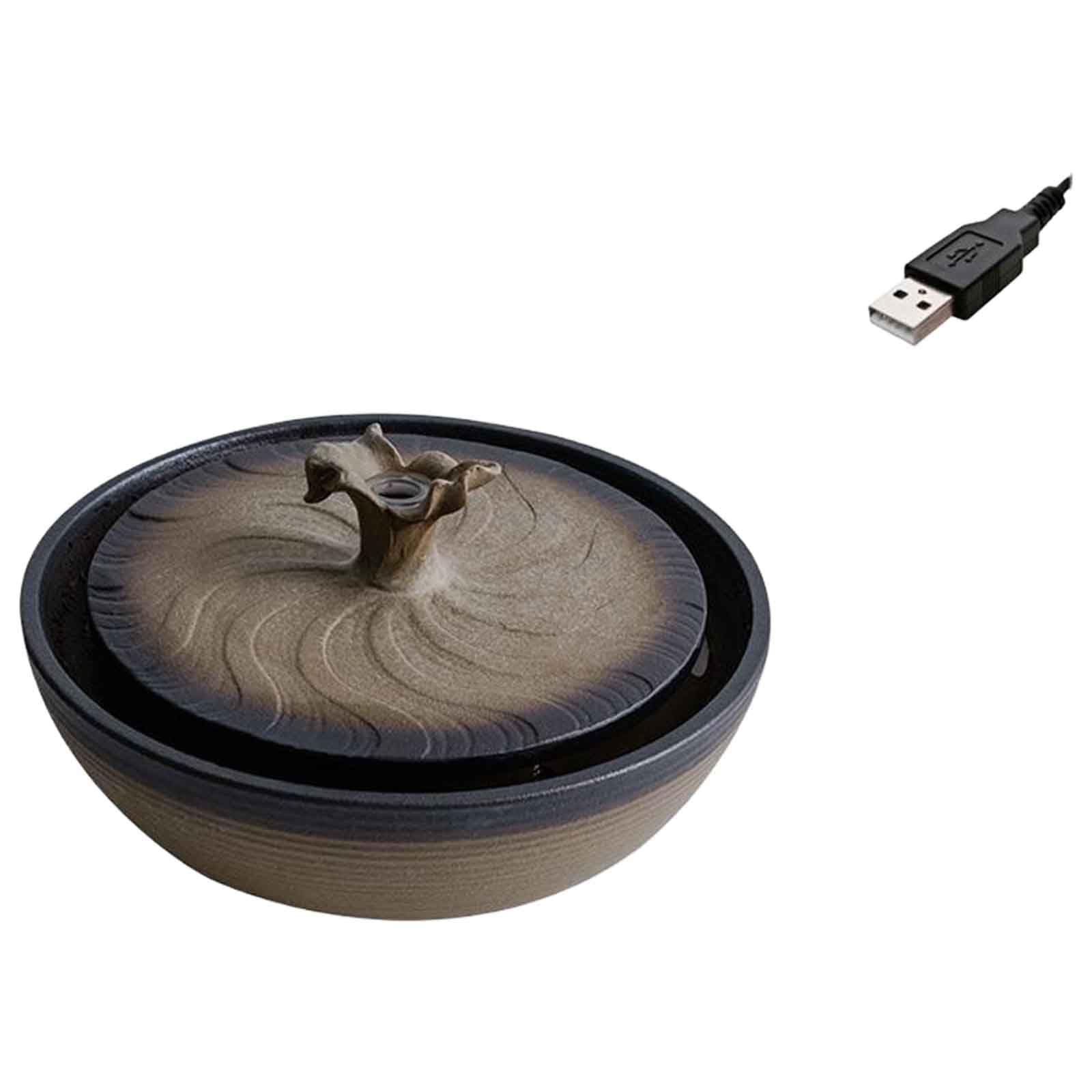 Desktop fountain, Circulating Water Fountain Humidifier Birth Wealth Inviting Feng Shui(Brown)