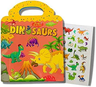 Reusable Sticker Books,Dinosaurs Sticker Toys for Kids Age 2-5,Durable and Non-Adhesive,Window Clings for Kids,Educational Stickers Toy Birthday Christmas Stuffing for Toddlers 2 3 4 5 Boys Girls