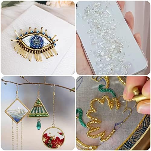 Transparent Gold Seed Beads200 Grams About 6500pcs, 3mm 8/0 Glass Craft Beads for Making Earrings, Bracelets, Pendants, Waist Jewelry,DIY Handmade Seed Beads（Transparent Gold ） - Image 5