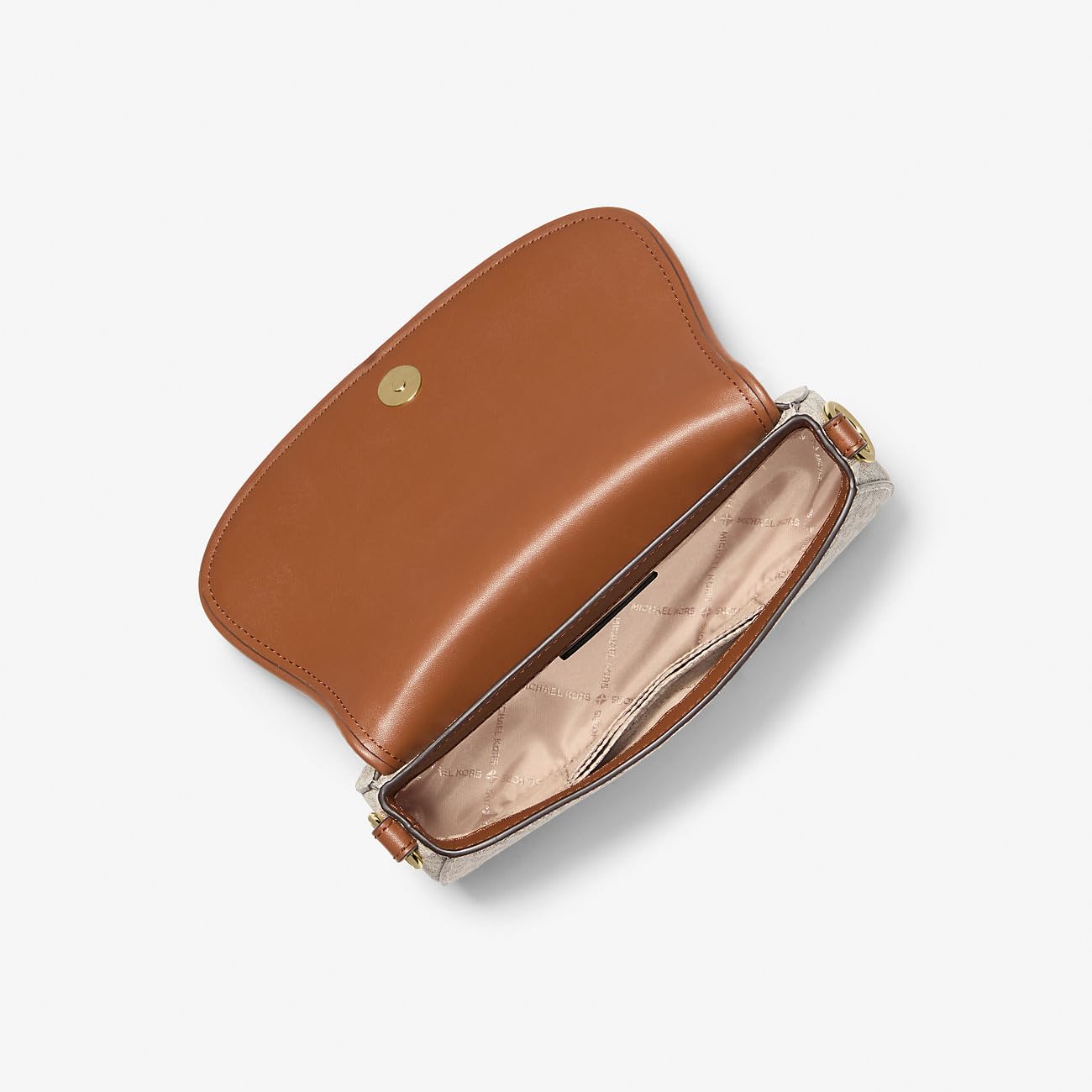 Michael Kors Mila Small Signature Logo Crossbody Bag Vanilla