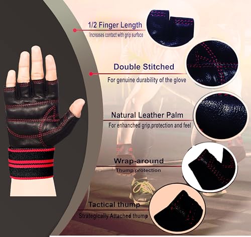 19.ten Leather Gym Gloves For Men And Women, Gloves For Professional Weightlifting, Fitness Training And Workout (M (Fits 7.5-8 Inches), Blue-Black) 7 512J9Bkv3nL