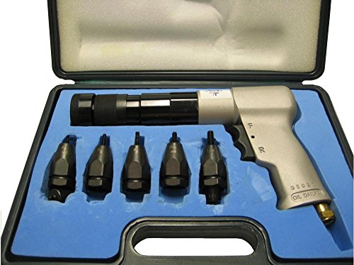 RT-807 SPIN/SPIN AIR PNEUMATIC TREADED INSERT TOOL WITH AN ADJUSTABLE CLUTCH & 4-40, 6-32, 8-32, 10-24, 10-32, 1/4-20, 1/4-28, 5/16-18, 5/16-24, 3/8-16, & 3/8-24 SET-UPS, IN A RUGGED HARDSHELL CASE.