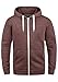 Produktbild !Solid Olli Ziphood Herren Sweatjacke Kapuzenjacke Hoodie Mit Kapuze Reißverschluss Und Fleece-Innenseite, Größe:L, Farbe:Wine Red Melange (8985)
