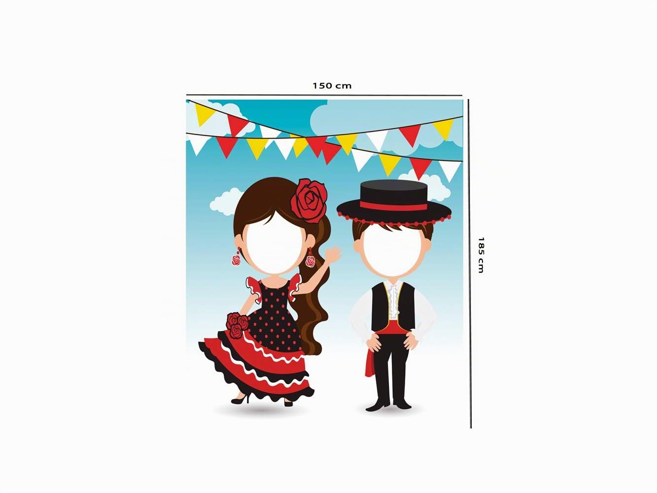 Photocall en PVC Trajes de Flamencos 150x157cm | Económico y Original | Troquelado