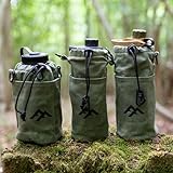 Forest Fundamentals Insulated Bottle Bag Pouch | Compatible with Grayl® Water Filters, 32oz Wide Mouth Bottles & Nesting Cups | Handmade Waxed Cotton Canvas & English Boiled Wool (UltraPress) - Image 5