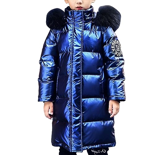 Boys' Warm Winter Puffer Coat Hooded Mid Length Parka Jacket Snow Outwear