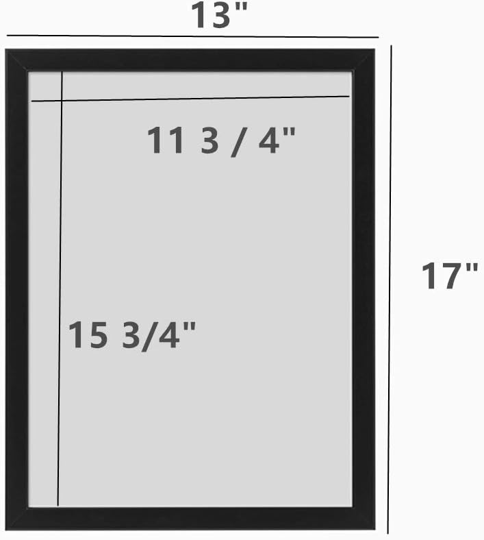 Poster Frame Picture Frame-Actual Fits 11 3/4x15 3/4 inch Photo,Print,Poster,Portrait or Artwork Frame Hanging Picture Frame (Black)