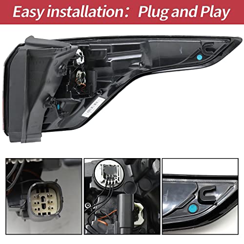 Left Outer Tail Light Indicator Tail Light Brake Rear Lamp Stop Fits For 2017 2018 2019 Ford Escape Kuga, Brake Rear Lamp With Bulb Inside (Left Driver Side) #TOP2