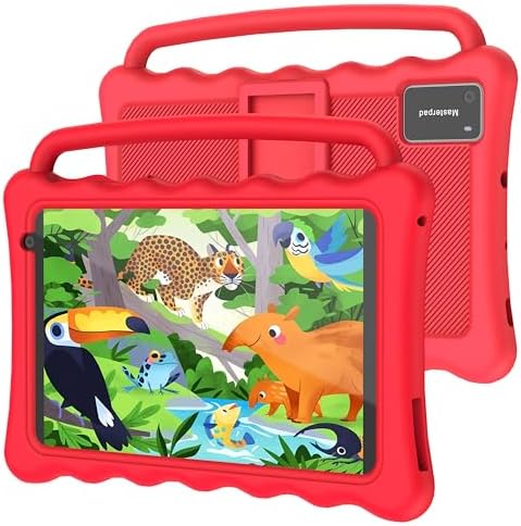 Kids Tablet, 7 Inch Tablet for Kids, Android 12 Tablet 2GB RAM+32GB Storage, Toddler Tablets with KIDOZ Parental Control App, WiFi, Bluetooth, Best Gift for Kids Learning and Playing (Red)