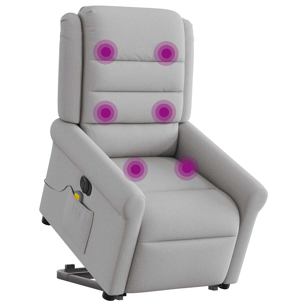 Fauteuil de massage électrique inclinable gris nuage tissu relaxant 29.95kg