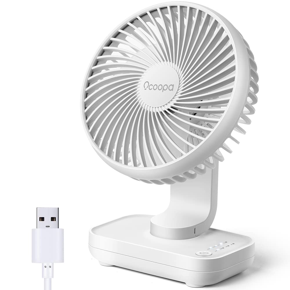 OCOOPA USB Ventilator - Ultra leise, 4 Geschwindigkeiten, leicht zu reinigen, sicher & langlebig, kompakt und tragbar