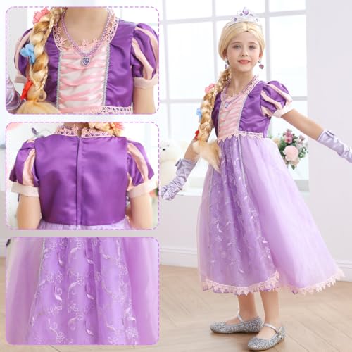 Disfraz de princesa morada para niñas 2-8 años miniatura 5