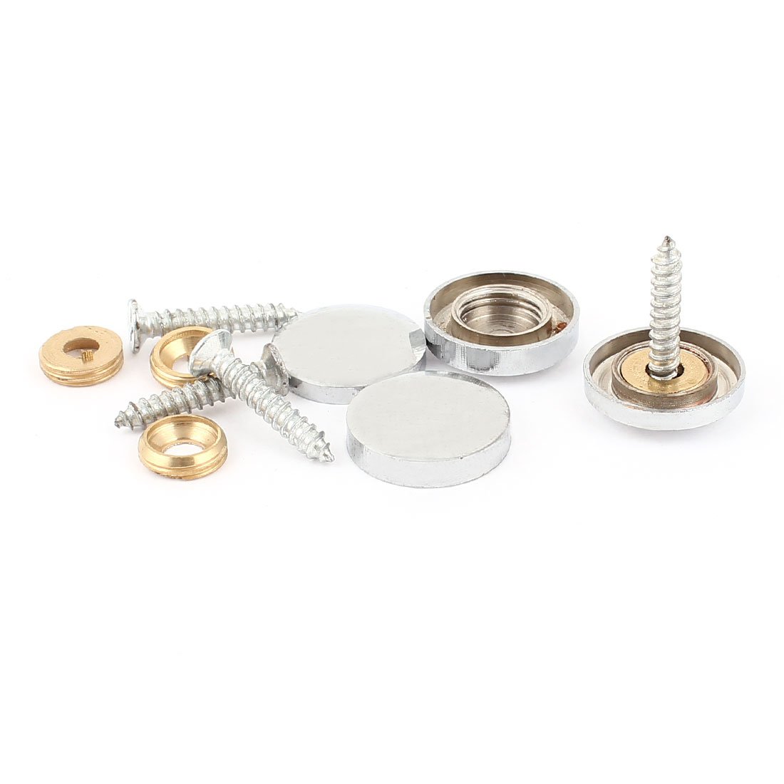 Aexit 4 Pcs Quality Parts Silver Tone Decorative Fittings 18mm Screw Caps Tea Table Mirror Nails Model:65as406qo79