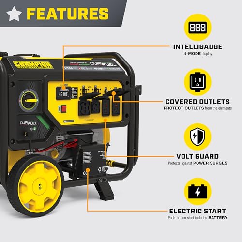 Champion Power Equipment 11,500-Watt Electric Start Dual Fuel Home Backup Portable Generator - Image 5