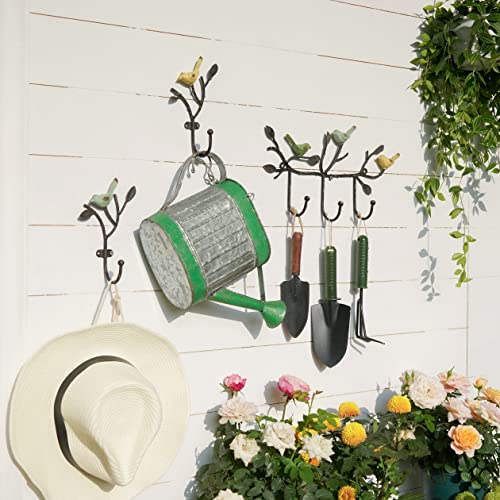 Soffee Design Vintage Wall-Mounted Coat Rack With 3 Hooks, Birds Standing On Tree Branch With Rustic Paint Heavy Duty Wall Hanging Key Holder, Farmhouse Coat Hooks For Towels, Hats, Scarves #TOP1