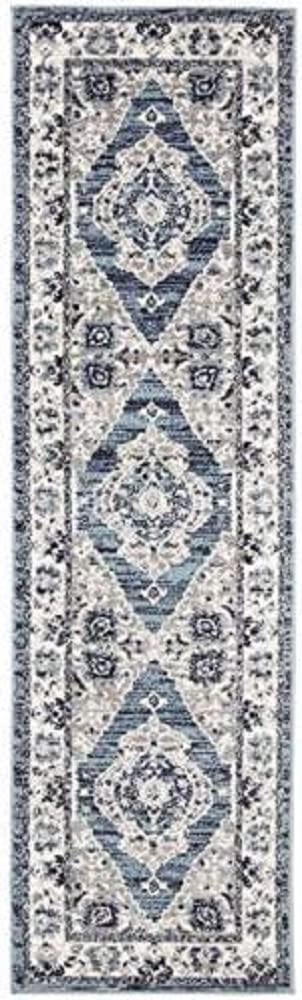 Tapis turquoise et gris Madison de Safavieh, format couloir 61x244 cm pour entrée